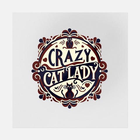 Crazy Cat Lady Vintage Art - Ninja Transfers