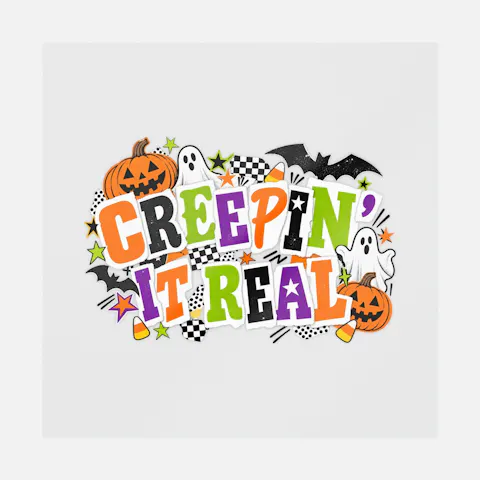 Creepin' It Real Halloween Collage Ready-to-Press DTF Transfer