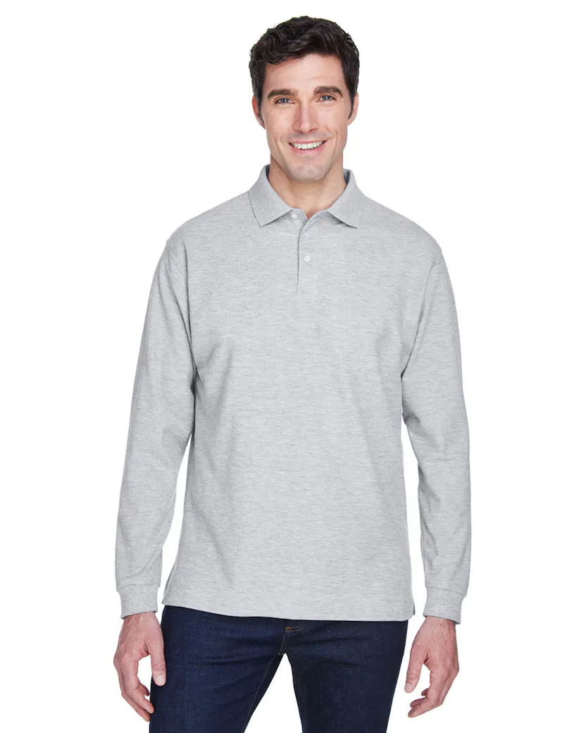 Devon & Jones D110 Men's Pima Pique Long-Sleeve Polo