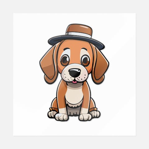 Dog Wearing Hat - Ninja Transfers