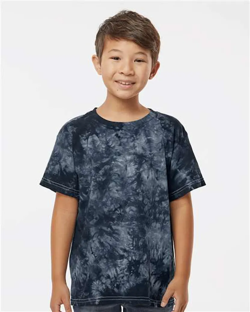 Dyenomite 20BCR Youth Crystal Tie - Dyed T-Shirt - Ninja Transfers