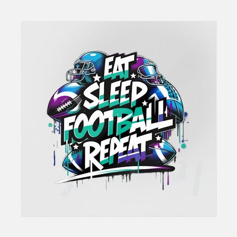 Eat, Sleep, Football, Repeat Graffiti Art - Ninja Transfers