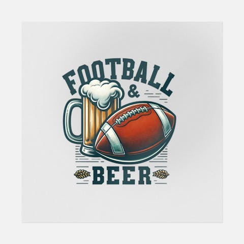 Football & Beer Flat Art - Ninja Transfers