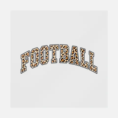 Football Leopard Print Varsity Letters Ready-to-Press DTF Transfer