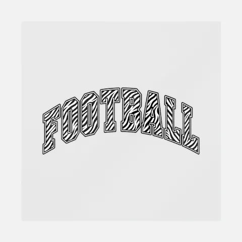 Football Zebra Print Varsity Letters Ready-to-Press DTF Transfer