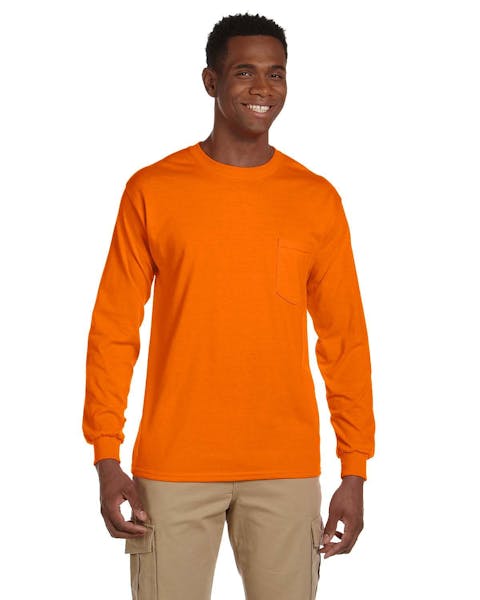 Gildan G241 Adult Ultra Cotton Long-Sleeve Pocket T-Shirt