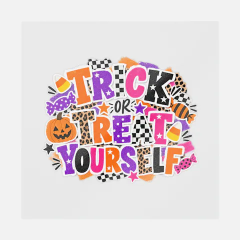 Trick or Treat Yourself Halloween Scrapbook Ready-to-Press DTF Transfer