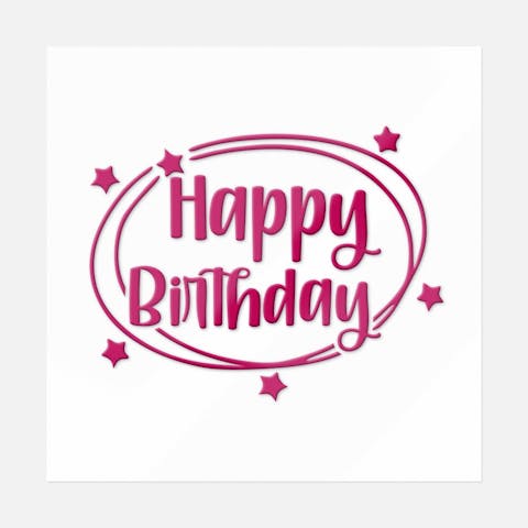 Happy Birthday In Star Circle - Ninja Transfers