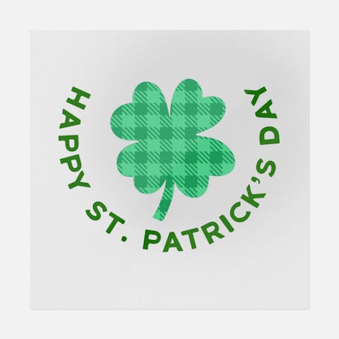 Happy St. Patrick's Day Plaid Clover - Ninja Transfers