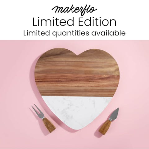 Marble Heart Shaped Serving Set