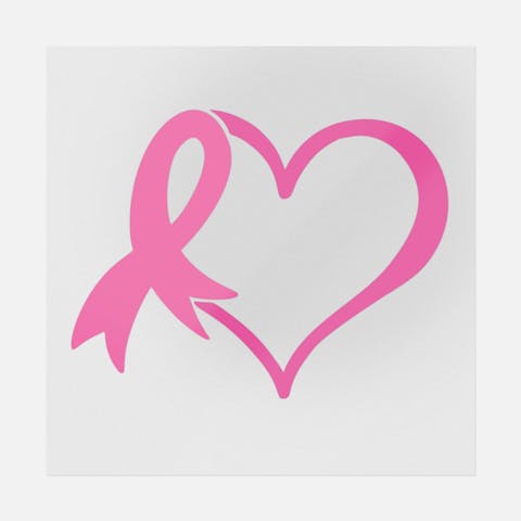 Heart Breast Cancer Ribbon - Ninja Transfers