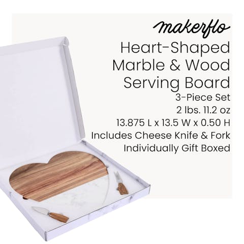 Marble Heart Shaped Serving Set