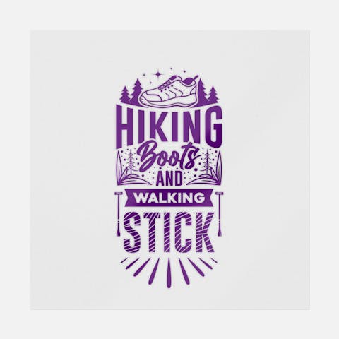 Hiking Boots And Walking Stick - Ninja Transfers