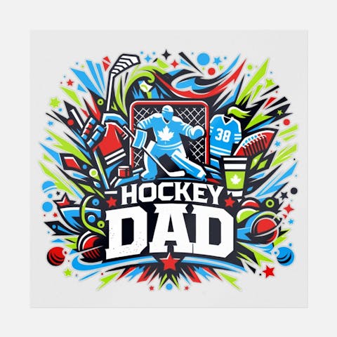 Hockey Dad Stencil - Ninja Transfers
