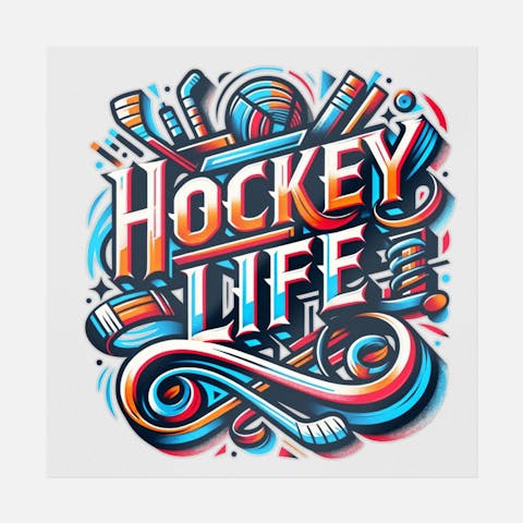 Hockey Life Lettering - Ninja Transfers