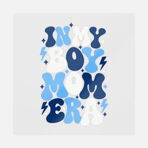 In My Boy Mom Era Wavy Retro Lettering Ready-to-Press DTF Transfer