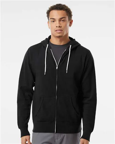 Independent Trading Co. AFX90UNZ Lightweight Full - Zip Hooded Sweatshirt - Ninja Transfers