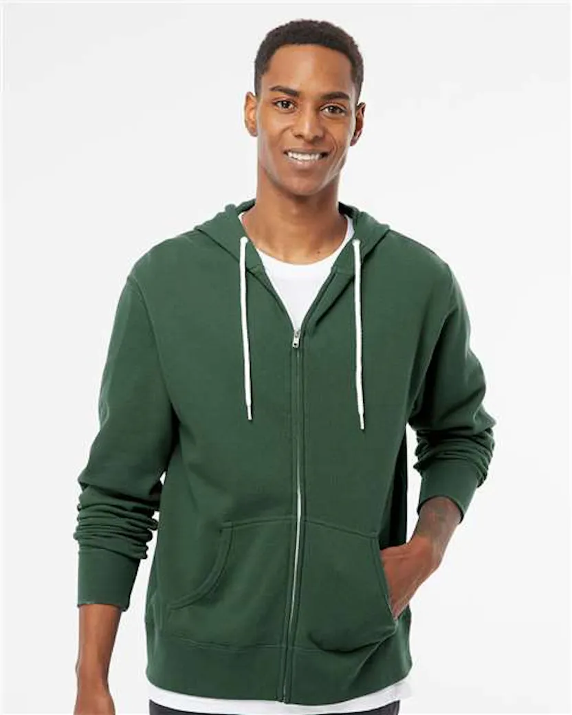 Independent Trading Co. AFX90UNZ Lightweight Full - Zip Hooded Sweatshirt - Ninja Transfers
