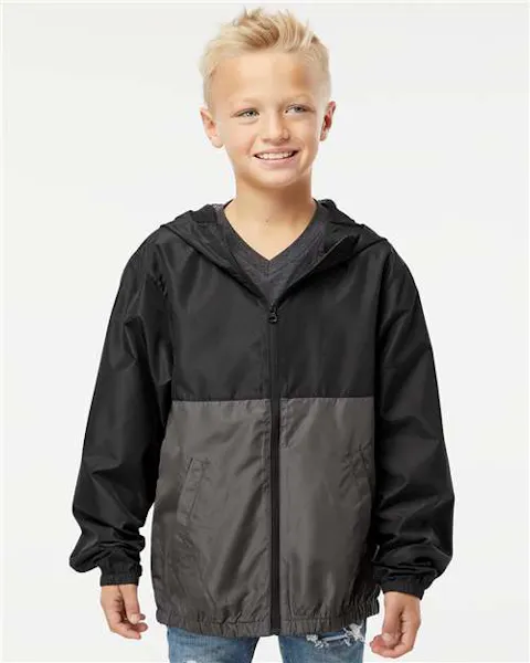 Independent Trading Co. EXP24YWZ Youth Lightweight Windbreaker Full - Zip Jacket - Ninja Transfers