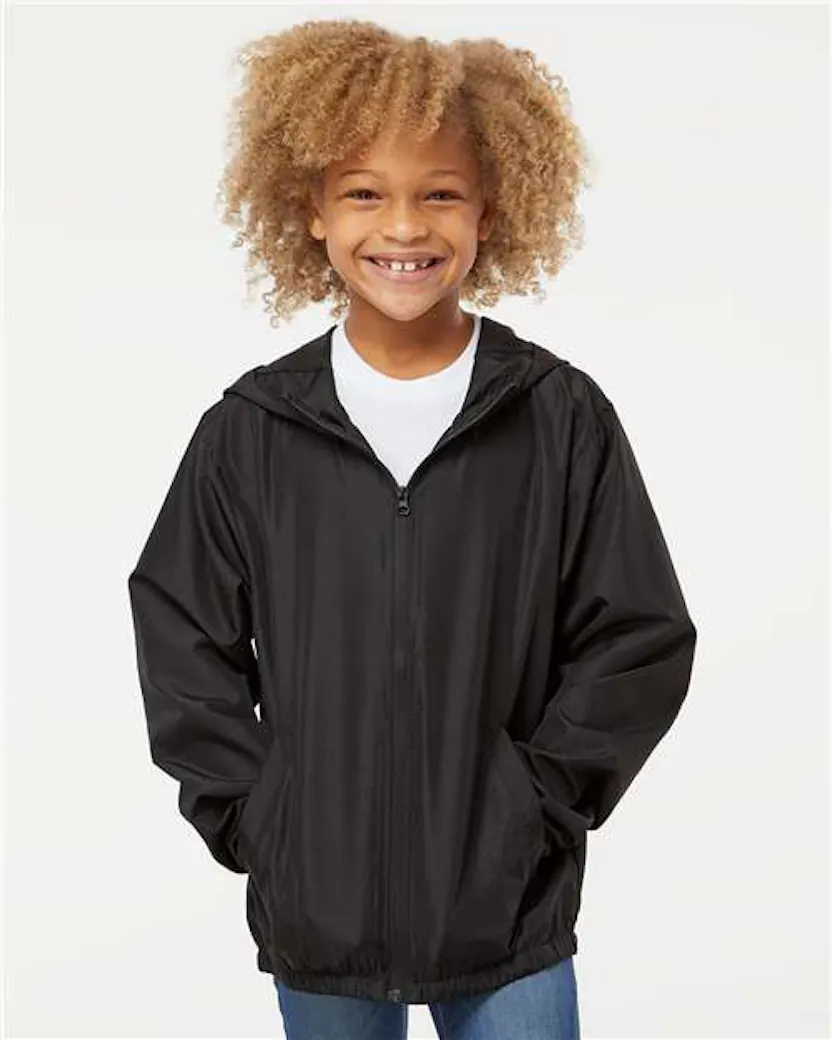 Independent Trading Co. EXP24YWZ Youth Lightweight Windbreaker Full - Zip Jacket - Ninja Transfers