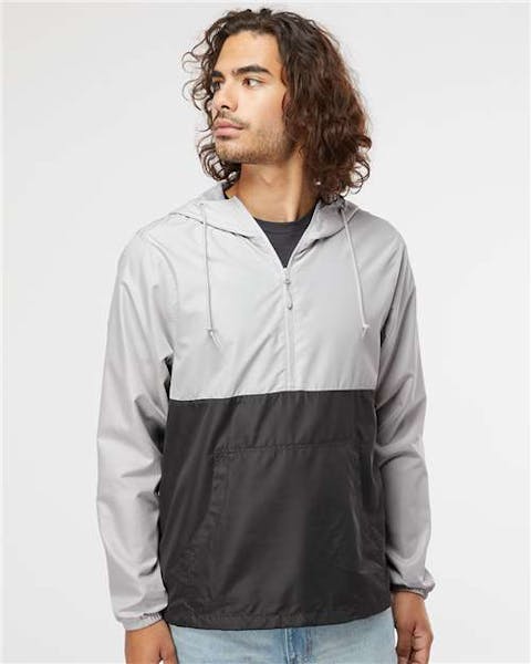 Independent Trading Co. EXP54LWP Lightweight Quarter - Zip Windbreaker Pullover Jacket - Ninja Transfers