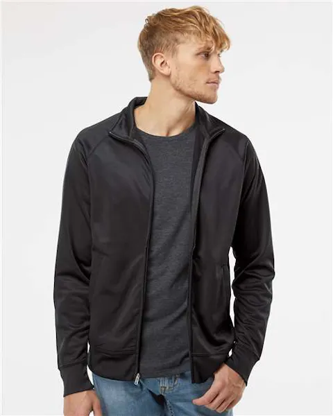 Independent Trading Co. EXP70PTZ Lightweight Poly - Tech Full - Zip Track Jacket - Ninja Transfers