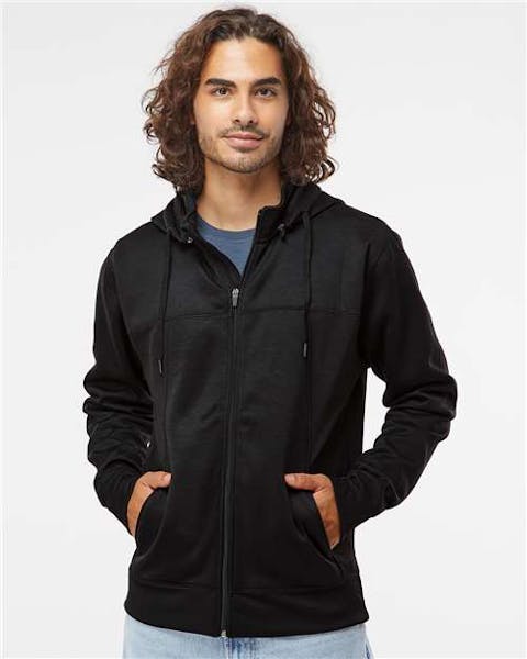 Independent Trading Co. EXP80PTZ Poly - Tech Full - Zip Hooded Sweatshirt - Ninja Transfers