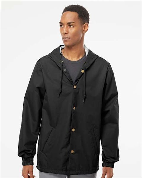Independent Trading Co. EXP95NB Water - Resistant Hooded Windbreaker - Ninja Transfers