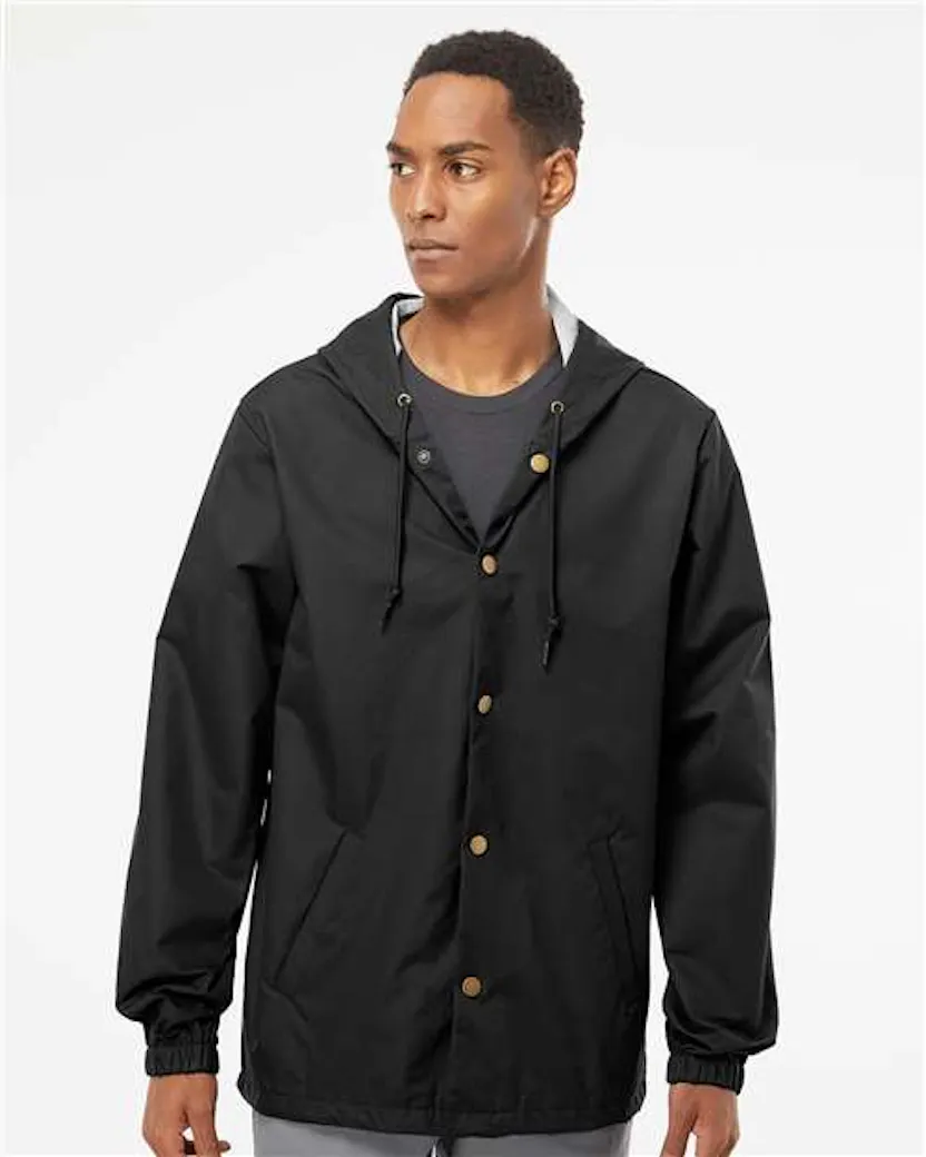 Independent Trading Co. EXP95NB Water - Resistant Hooded Windbreaker - Ninja Transfers