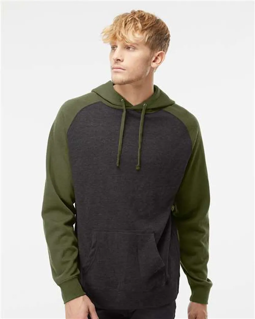 Independent Trading Co. IND40RP Raglan Hooded Sweatshirt - Ninja Transfers