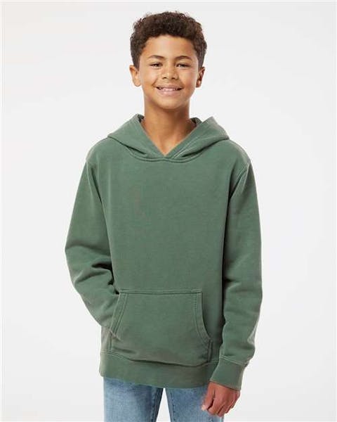 Independent Trading Co. PRM1500Y Youth Midweight Pigment - Dyed Hooded Sweatshirt - Ninja Transfers