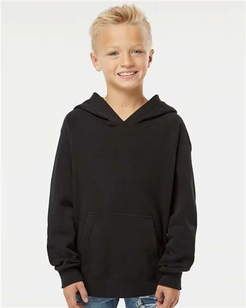 Independent Trading Co. PRM15YSB Youth Lightweight Special Blend Raglan Hooded Sweatshirt - Ninja Transfers