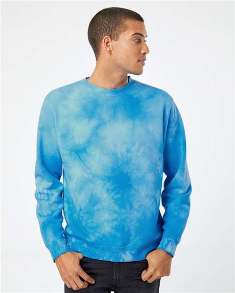 Independent Trading Co. PRM3500TD Midweight Tie - Dyed Crewneck Sweatshirt - Ninja Transfers