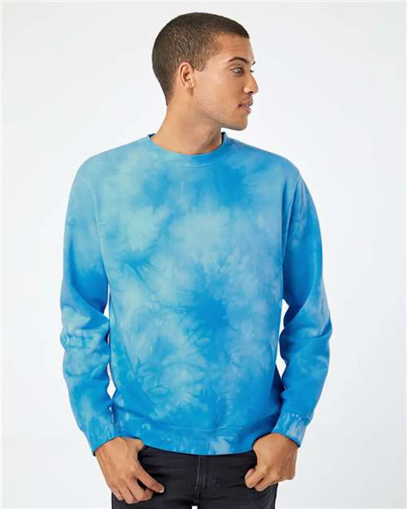 Independent Trading Co. PRM3500TD Midweight Tie - Dyed Crewneck Sweatshirt - Ninja Transfers