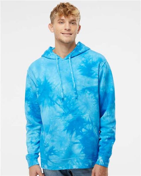 Independent Trading Co. PRM4500TD Midweight Tie - Dyed Hooded Sweatshirt - Ninja Transfers