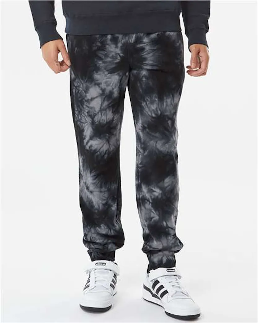 Independent Trading Co. PRM50PTTD Tie - Dyed Fleece Pants - Ninja Transfers