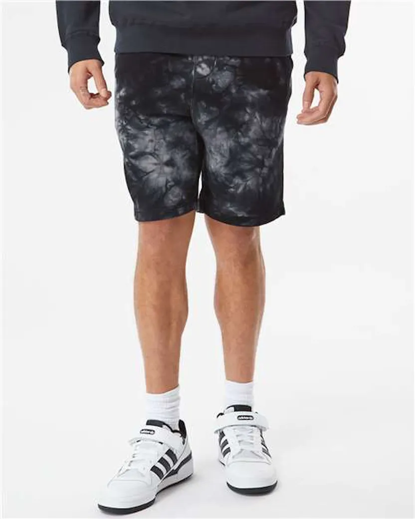 Independent Trading Co. PRM50STTD Tie - Dyed Fleece Shorts - Ninja Transfers