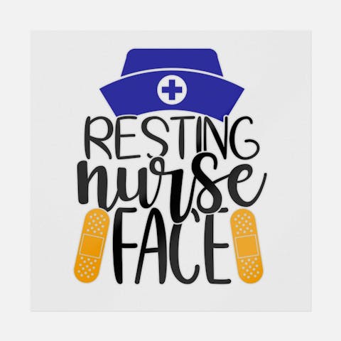 Rn Sticker Face Nurse Stickers & DTF Transfers | Buy Nurse Designs Online