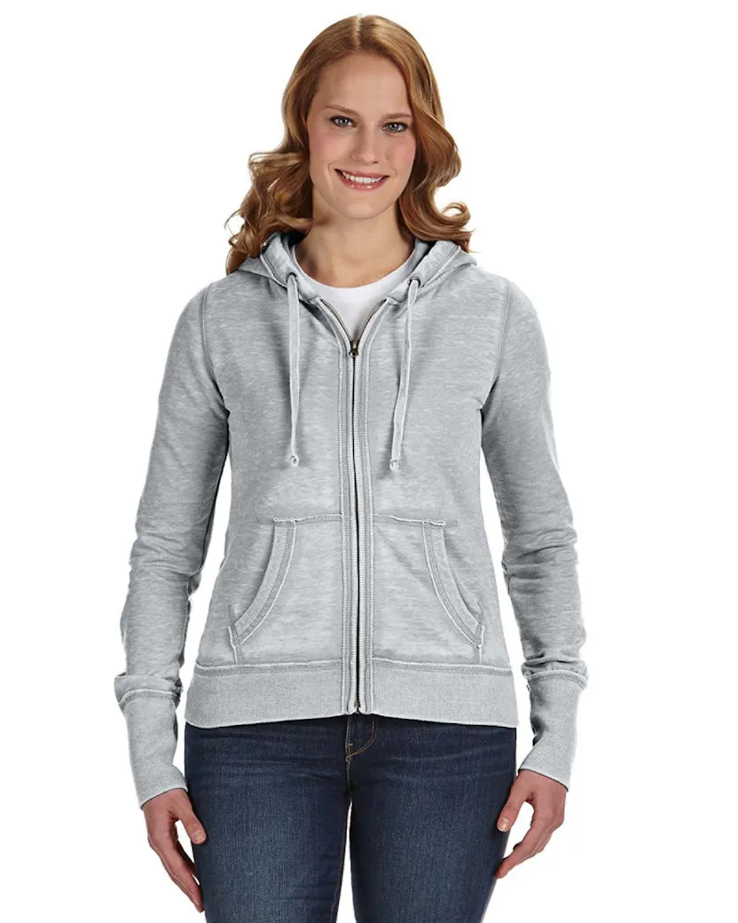 J America JA8913 Ladies' Zen Full-Zip Fleece Hooded Sweatshirt