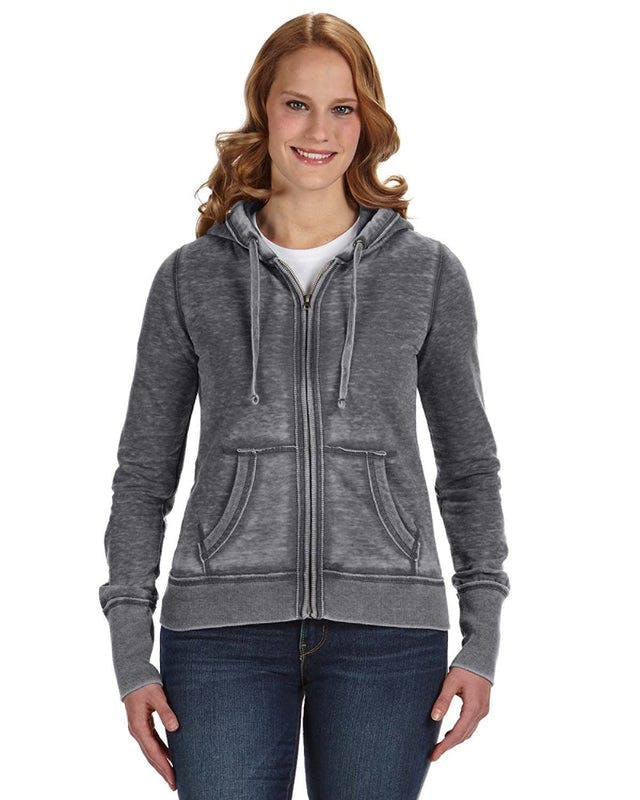 J America JA8913 Ladies' Zen Full-Zip Fleece Hooded Sweatshirt