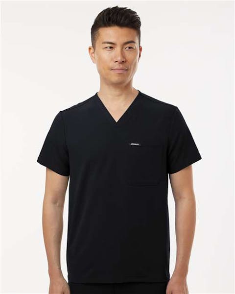 Jaanuu M10001 Holmes Everyday 1 - Pocket Scrub V - Neck Top - Ninja Transfers