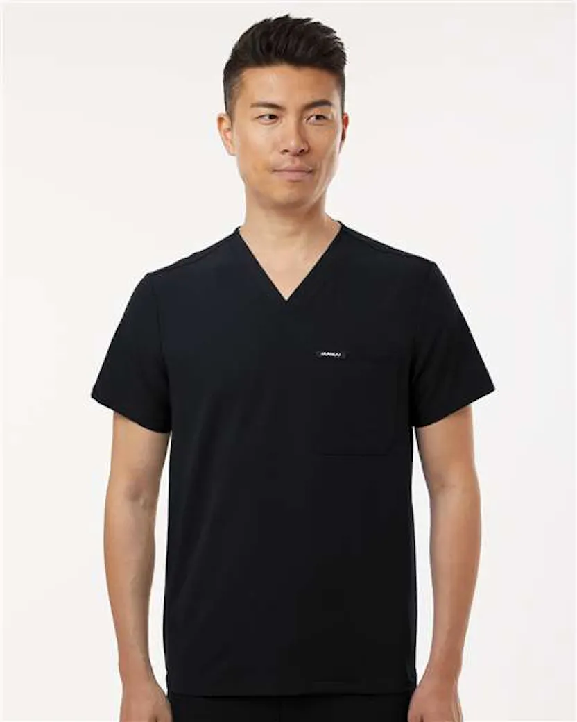 Jaanuu M10001 Holmes Everyday 1 - Pocket Scrub V - Neck Top - Ninja Transfers