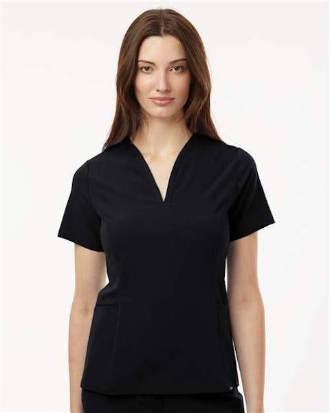 Jaanuu W10003 Women's Calix Fit & Flare Scrub V - Neck Top - Ninja Transfers