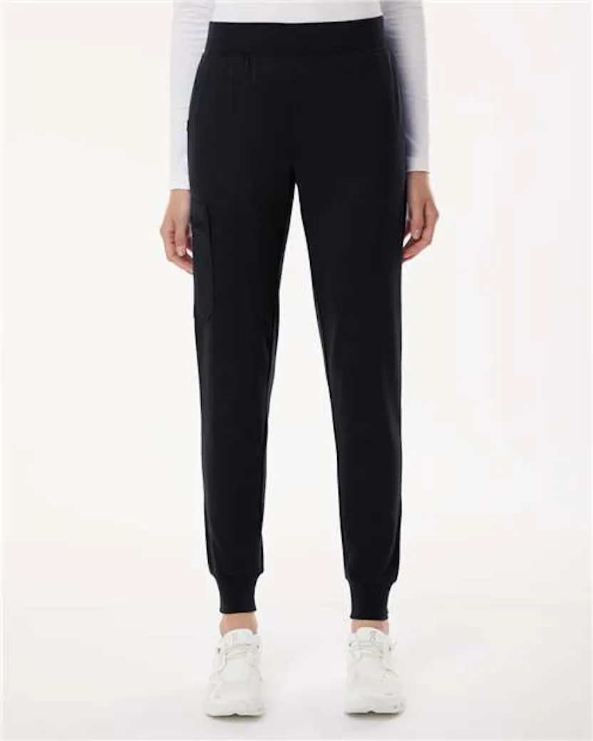 Jaanuu W40001P Women's Rubi Ultrasoft Scrub Joggers - Petite Sizes - Ninja Transfers