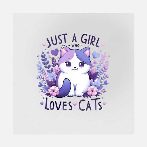 Just A Girl Who Loves Cats Cute Art - Ninja Transfers