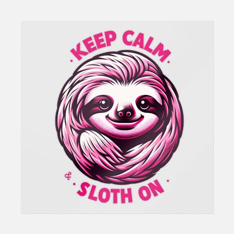 Keep Calm And Sloth On Pink - Ninja Transfers