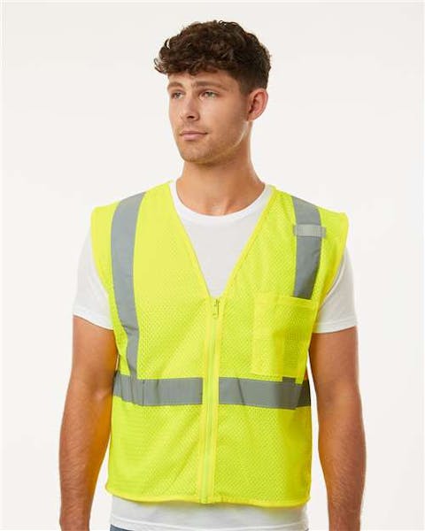 Kishigo 1089 - 1090 Single Pocket Zipper Mesh Vest - Ninja Transfers