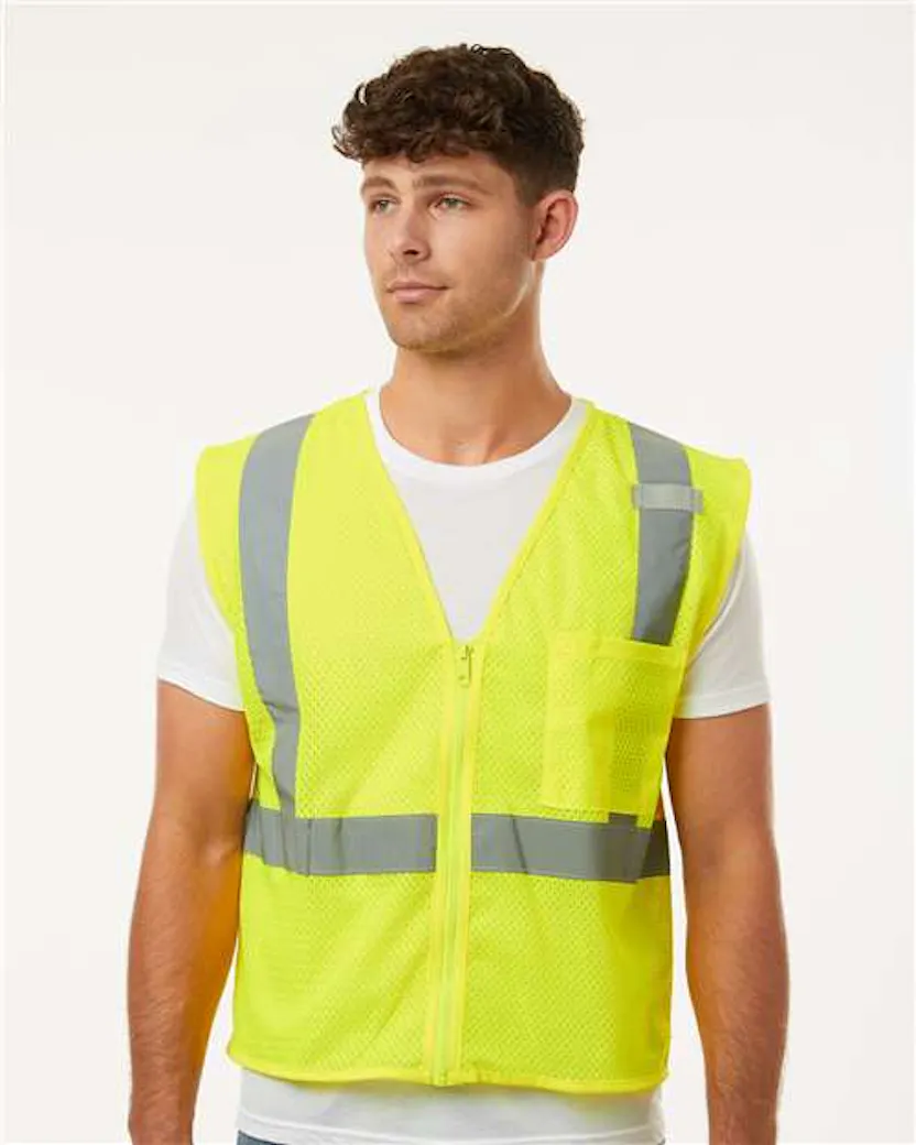 Kishigo 1089 - 1090 Single Pocket Zipper Mesh Vest - Ninja Transfers