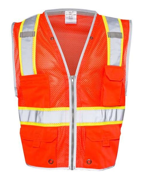 Kishigo 1510 - 1511 Premium Brilliant Series Heavy - Duty Class 2 Vest - Ninja Transfers
