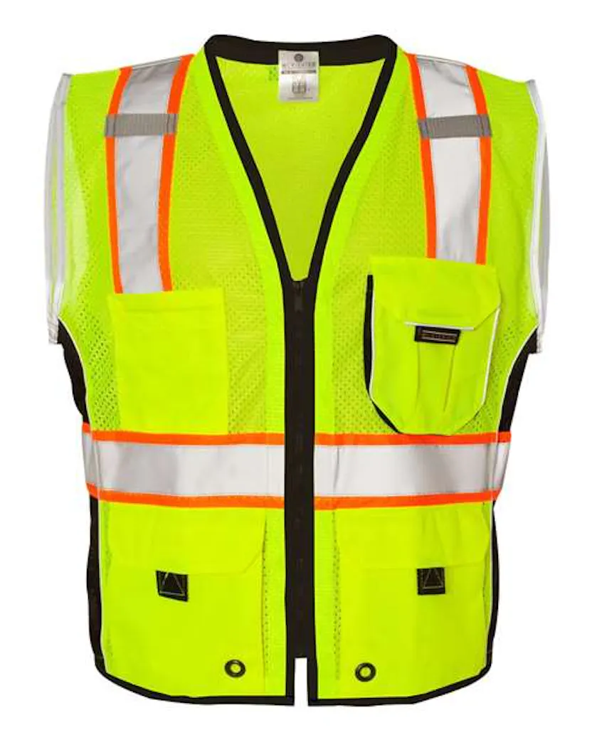 Kishigo 1513 - 1514 Premium Black Series Heavy - Duty Vest - Ninja Transfers